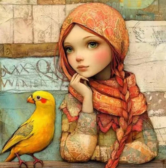 Pintura de diamante, Ana de las Tejas Verdes, Kit de bricolaje, Dibujos animados para niños, Soñadora pelirroja, Loro, Taladro redondo cuadrado, Fiesta navideña, Haz sonreír