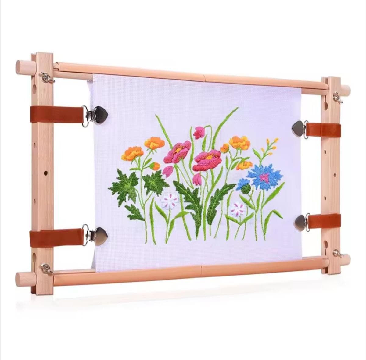Wooden Cross Stitch Frame with Fasteners, Comfortable Craft Aide