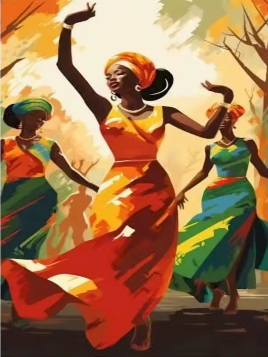 Kit de Peinture par Numéros DIY, Thème Femme Afro et Soin de Soi, Toile en Lin
