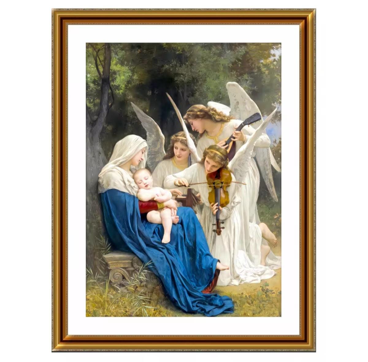 Printed Cross Stitch Kit, Angelic Madonna & Child, DIY Embroidery on Aida 11CT, 30x40 or 50x64 cm, Classical