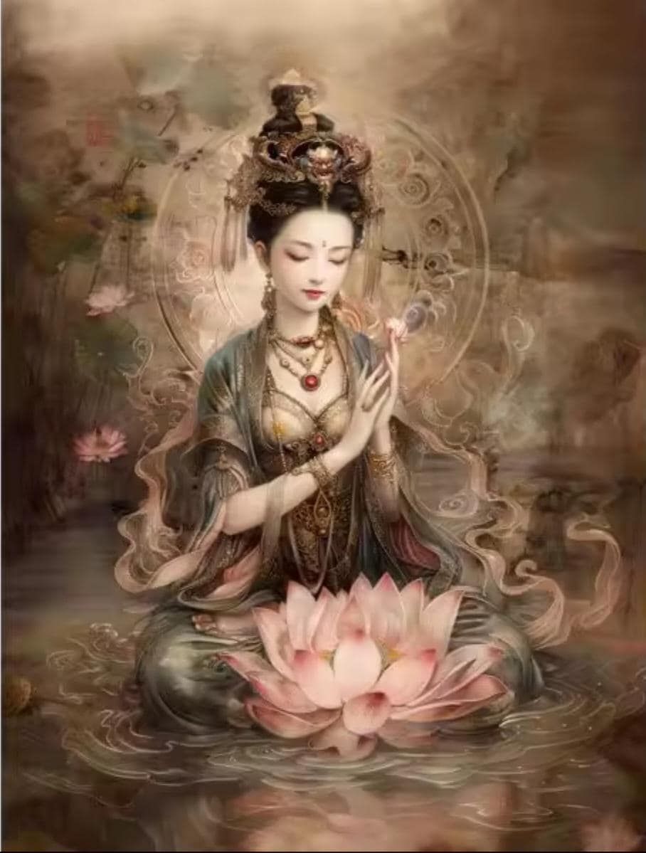 DIY Lotus Embroidery Kit, Cross Stitch 9 or 11 CT, Silk Thread Technique, Japanese Needlepoint, Cotton Canvas, Craft Home Decor, Warm Tones
