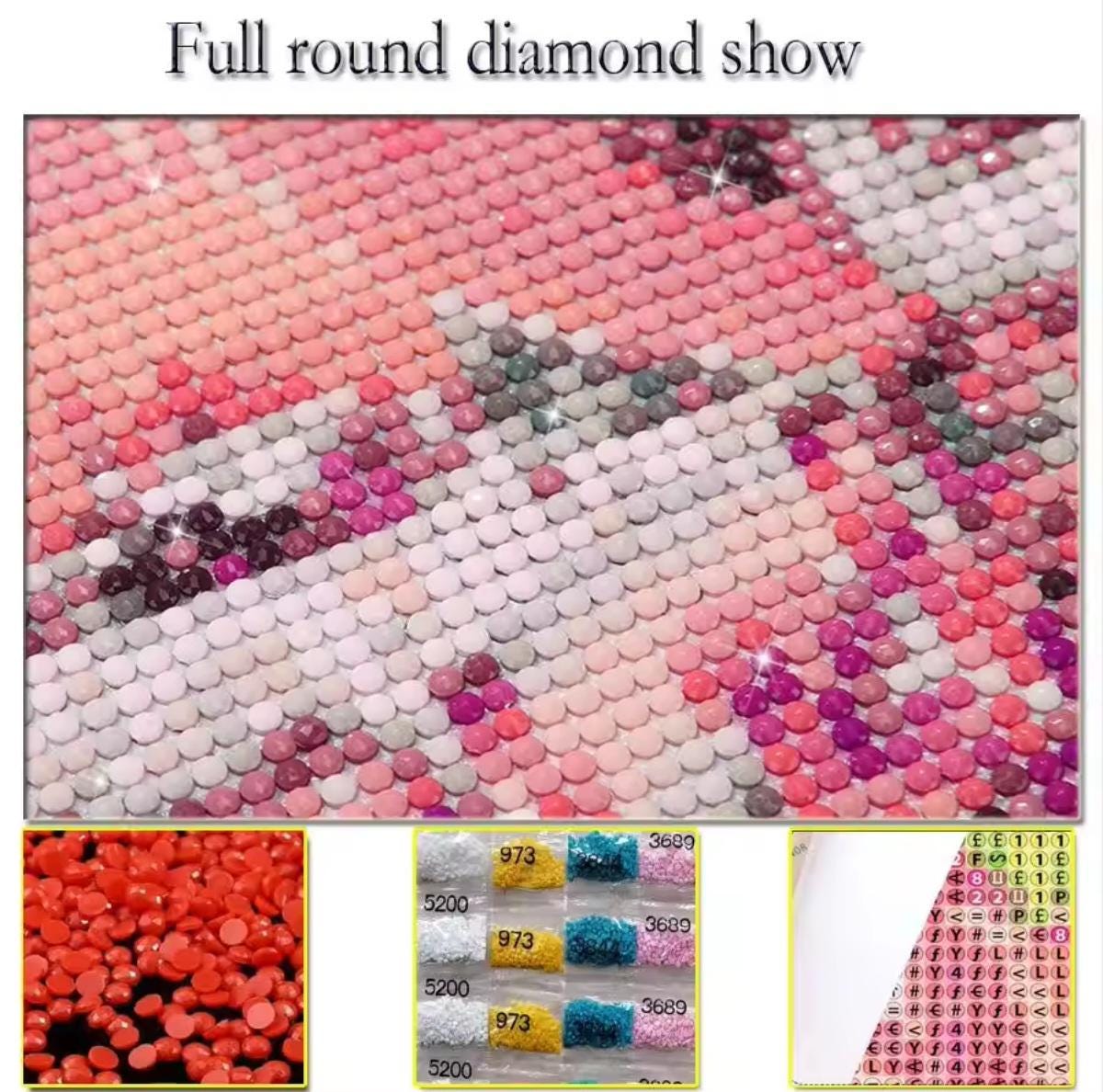 5D Diamond Paint Kit, Floral Kimonos and Lifted Spirits Series, Round Drill, 3 Size Options, DIY Mosaic Art, DIY Wall Decor