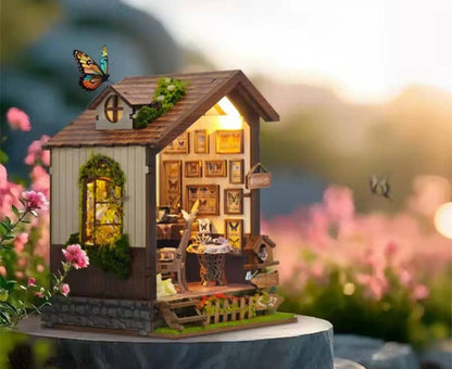 3D Book Nook, Butterfly House, DIY Kit, Nature Bookshelf Puzzle, LED Light, Varieties of Butterflies, Movable Furniture, Gift Nature Lovers