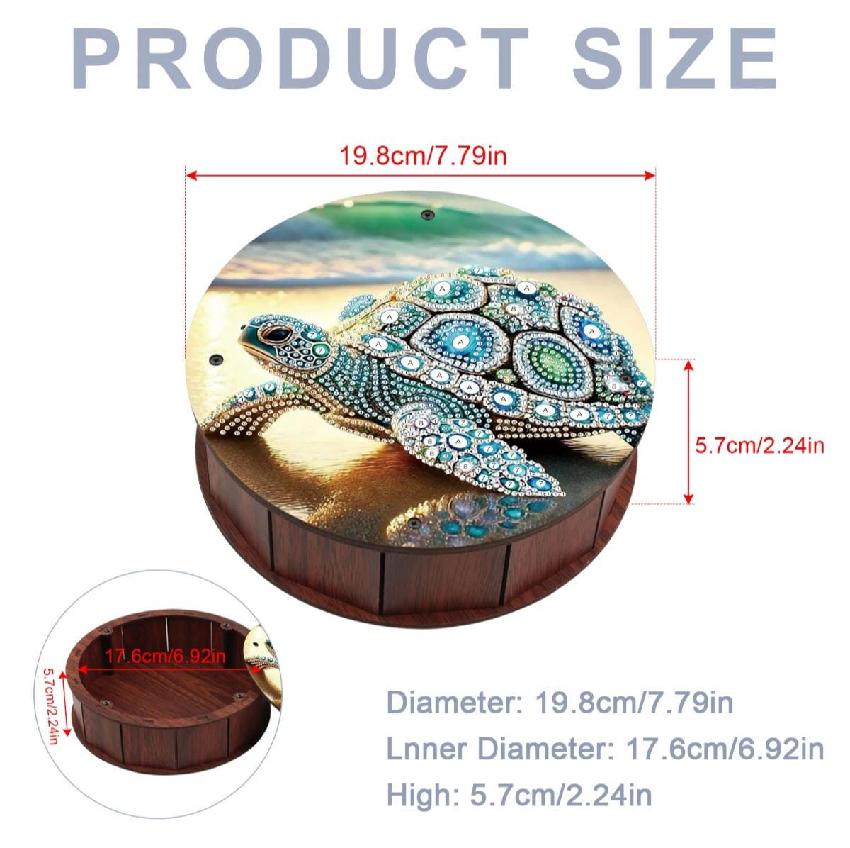 Diamond Paint Wooden Box Kit, SONGBIRD Design, Craft Storage for Snacks, Buttons, Drills, Scraps, Handmake Artisan Gift