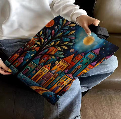 DIY Embroidery Bag Kit to Cross Stitch a Canvas Tote, Moonlit House, 11CT, Printed Canvas, Craft Fashion, Live Design