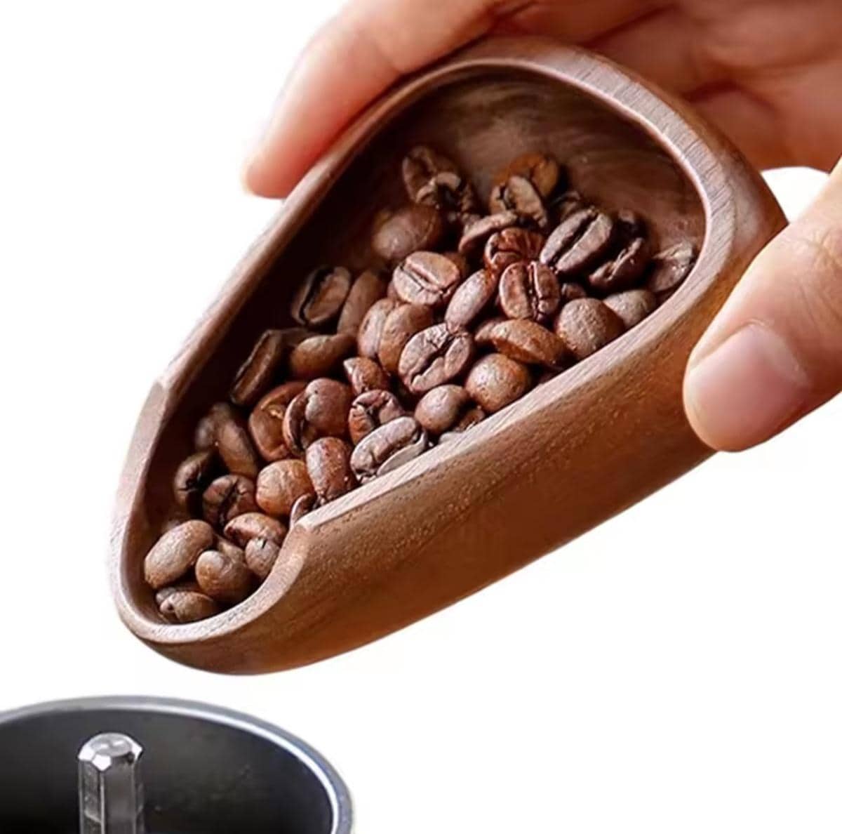 Cucharada para Granos de Café, Madera Maciza, Pala Natural, Boquilla Cónica Tallada, Herramienta de Medición para Espresso, Hojas de Té, Harina, Sales de Baño, Barista Elegante