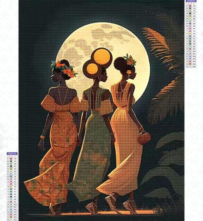 Black Beauty Diamond Paint Kit, Round or Square Drill, Choose sizes, DMC Colors, Choose Image, DIY Beaded Mosaic, Afro Women Sisterhood