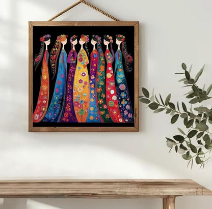 Printed Cross Stitch Kit, Embroidery Aida 11 or 14CT, Printed Cotton Fabric Canvas, 40x40 cm, Vibrant Handcraft