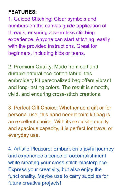 DIY Embroidery Bag Kit to Cross Stitch a Canvas Tote, Butterfly Garden, LINEN, 28x30, Hoop, 4 Design Choices, Craft Nature, Gift Delight