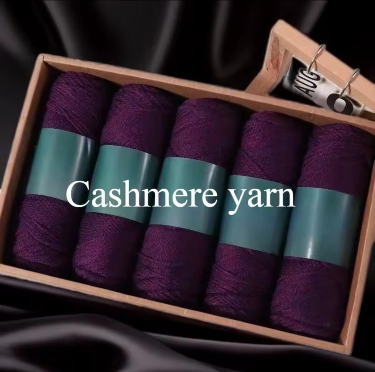 5 Set Cashmere Alpaca Wool Yarn in Box, Royal Purple, Crochet, Medium Thick, High Grade Handwoven, 500 grams Bundle, DIY Stocking Stuffer