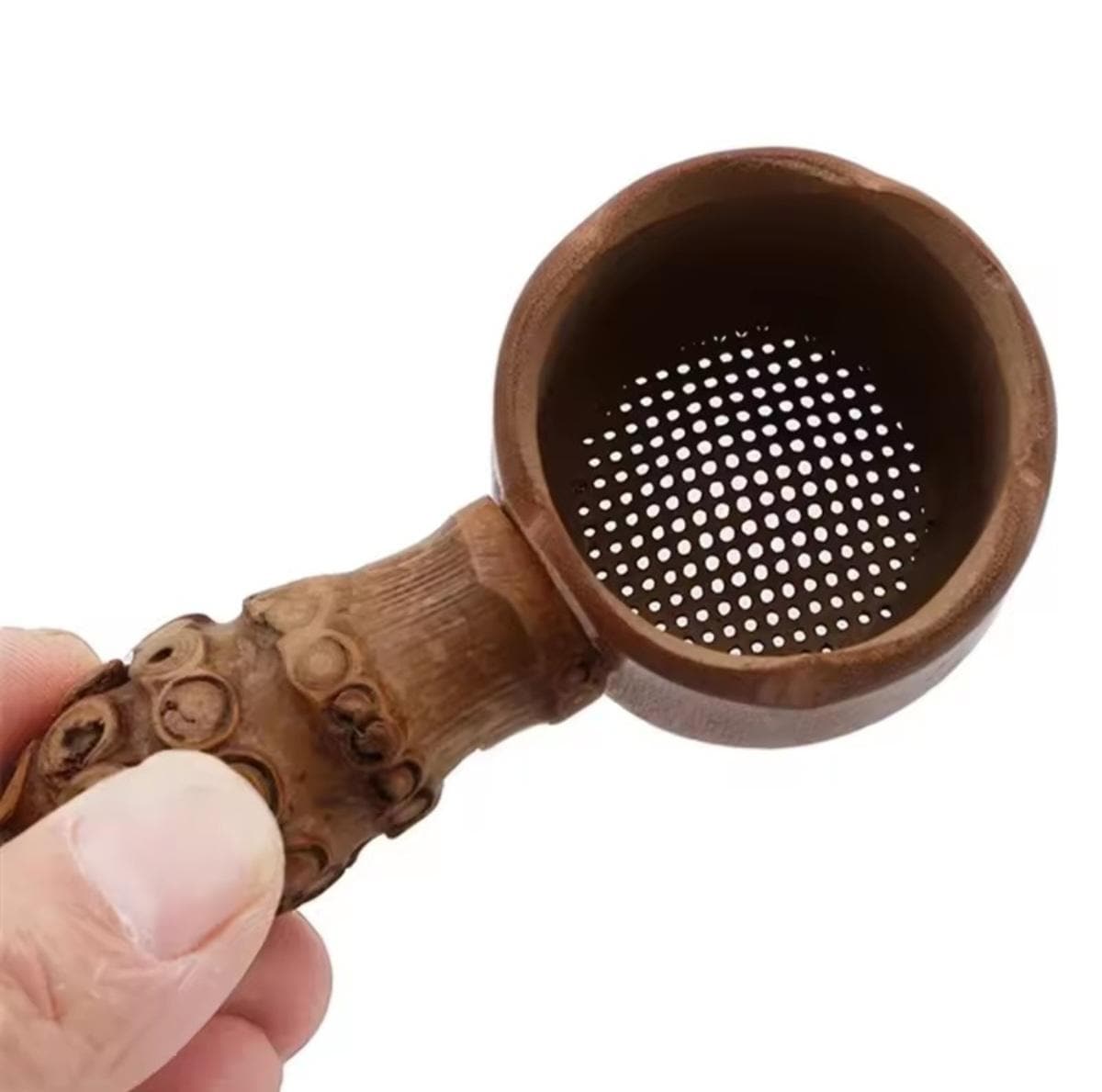 Natural Bamboo Tea Scoop Infuser, Carved, Varietal Tea Leaf Filter Sieve