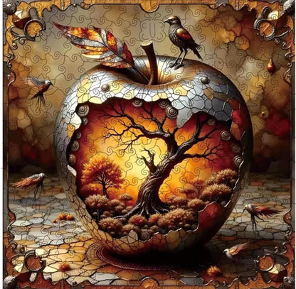 Wooden Jigsaw Puzzle, Autumn Season, 5mm Thick, Nature Lovers, Party Fun, Preserve as Decor
