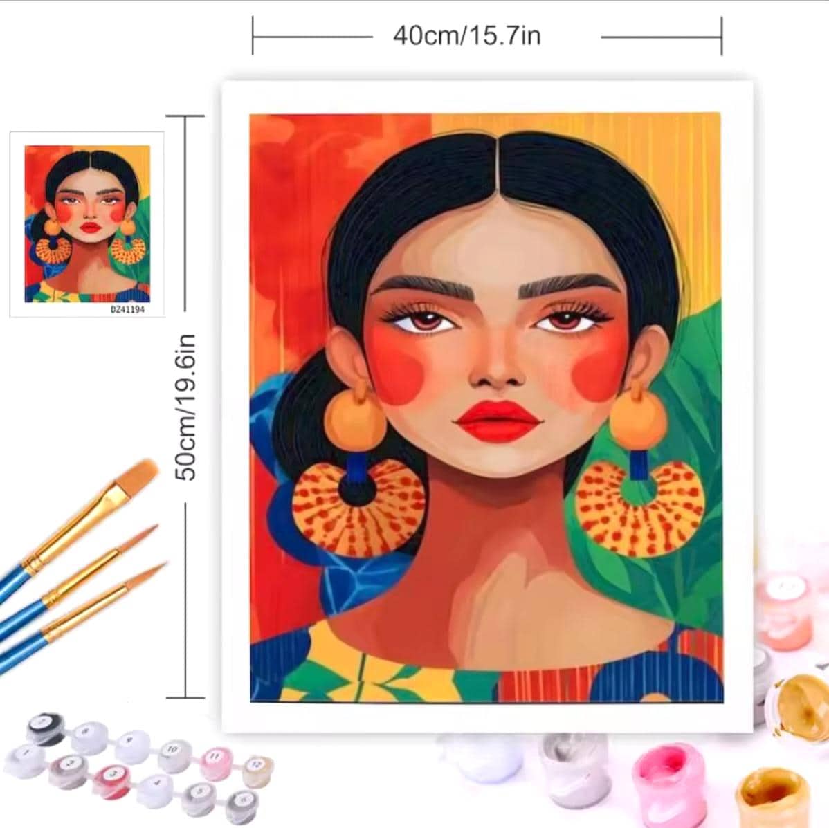 DIY Paint by Number, Adorable Hija, Child friendly, LINEN Canvas, Frame optional, Choose Size, Gift Artist Self Esteem, Three Kings Day gift