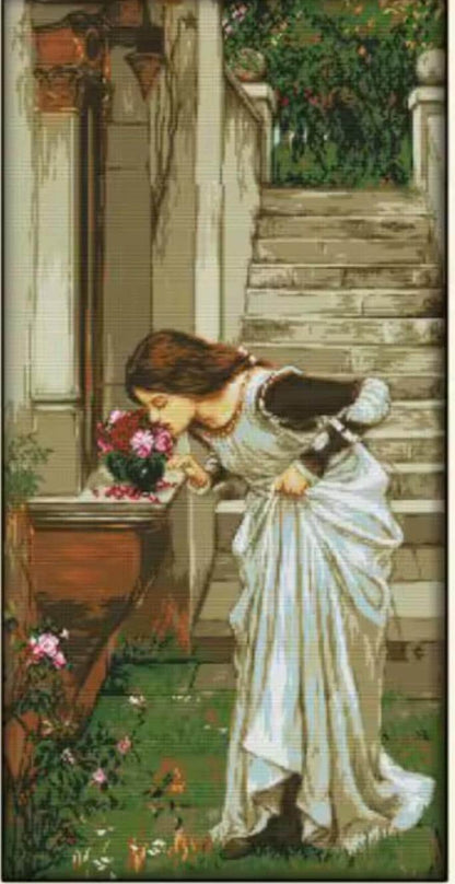 Printed Cross Stitch Kit, Embroidery Aida 14 16 or 11CT, Printed Cotton Fabric Canvas, Elegant Handcraft