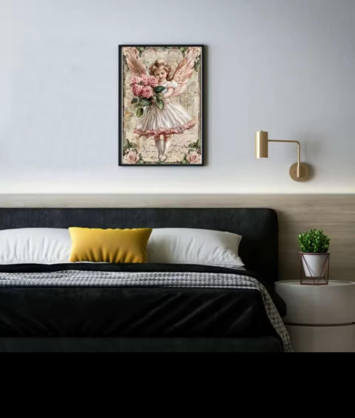 Transfer Decal, Decoupage, Angel Wings and Roses, Waterproof, 6x12, Decoupage or Poster, Adult or Child Decor, Angelic