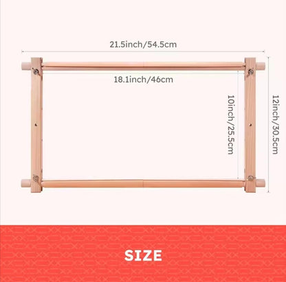 Wooden Cross Stitch Frame with Fasteners, Comfortable Craft Aide