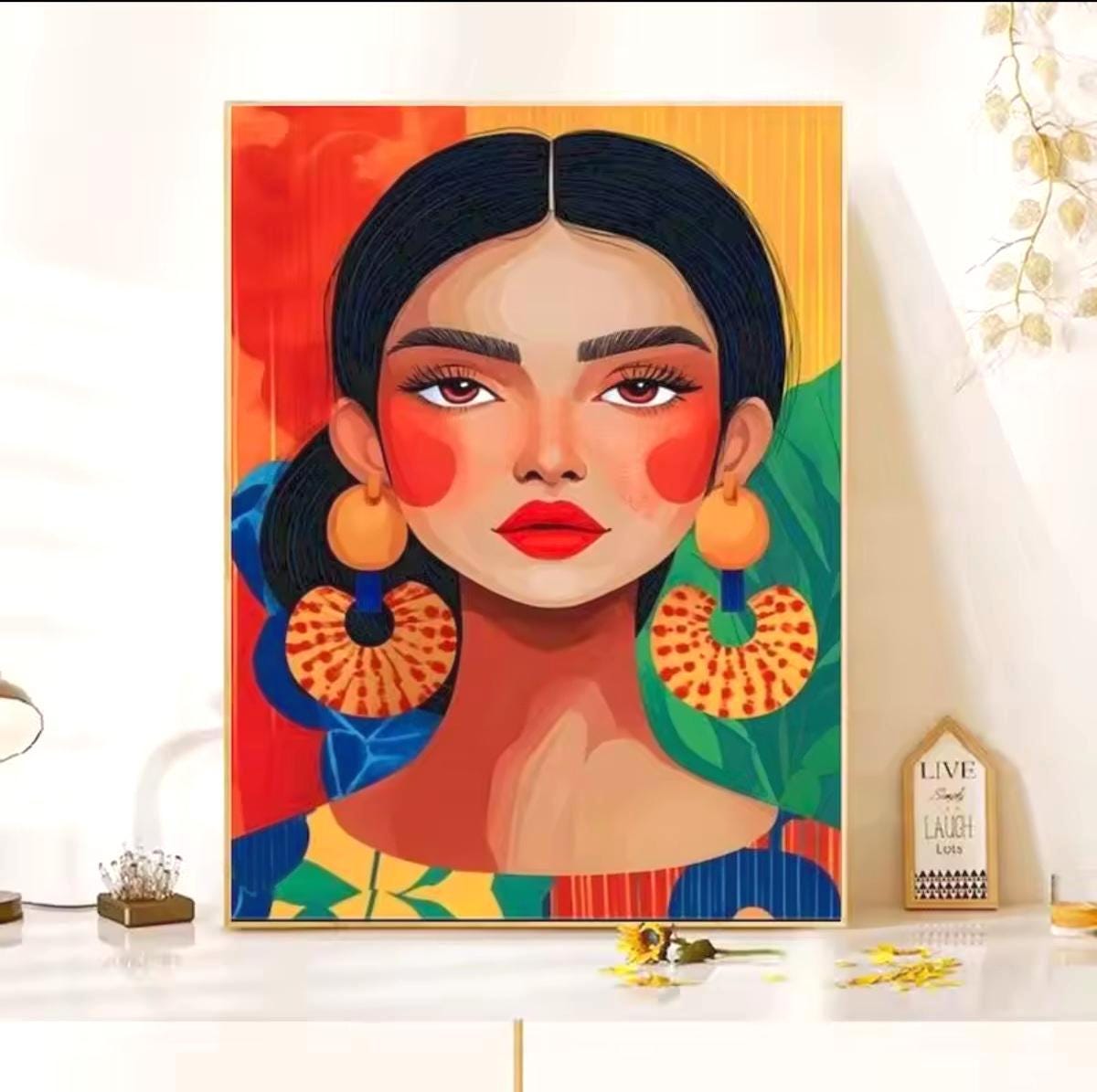 DIY Paint by Number, Adorable Hija, Child friendly, LINEN Canvas, Frame optional, Choose Size, Gift Artist Self Esteem, Three Kings Day gift