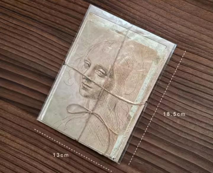 2 Pack Decorative Paper, Leonardo da Vinci Sketches, Gift wrap Renaissance Art, Decor, 30 Sheets Total in Double Set, 13x18 cm each