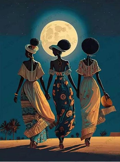 Black Beauty Diamond Paint Kit, Round or Square Drill, Choose sizes, DMC Colors, Choose Image, DIY Beaded Mosaic, Afro Women Sisterhood