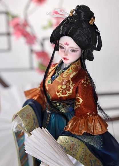 Collectible Asian Doll, Wei Jin Dynasty Hanfu Costume, Handmade BJD, Styled Wig, 17 inch, Full Set, Poseable Ball Jointed, Delicate Details