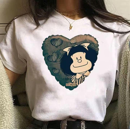 Mafalda Loves Environment, Latin Spanish Icon, Funny top, Cultura and Language, Comic T-shirt, Make Smiles, Adult or Child