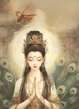 DIY Embroidery Kit, Buddha & Peacock Printed Cross Stitch, 9 or 11 CT, Silk Thread Technique, Beginner Needlepoint
