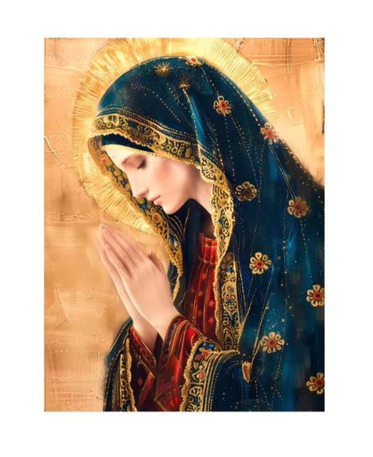DIY Diamond Paint Thanksgiving Prayer Kit, 5D Round Drill, Many Sizes, Bright DMC Colors, Religious Art, Faith in Art, Three Kings Day gift