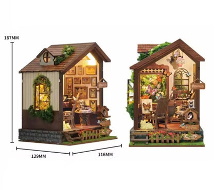 3D Book Nook, Butterfly House, DIY Kit, Nature Bookshelf Puzzle, LED Light, Varieties of Butterflies, Movable Furniture, Gift Nature Lovers