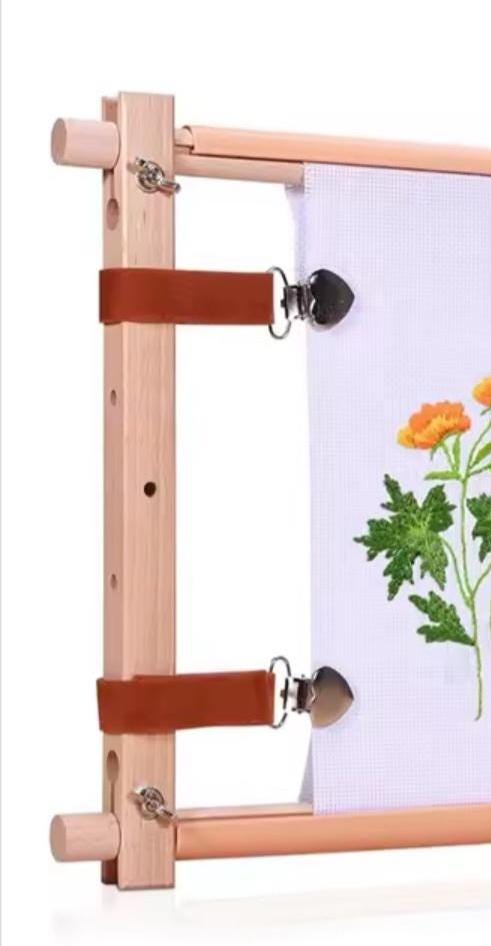 Wooden Cross Stitch Frame with Fasteners, Comfortable Craft Aide