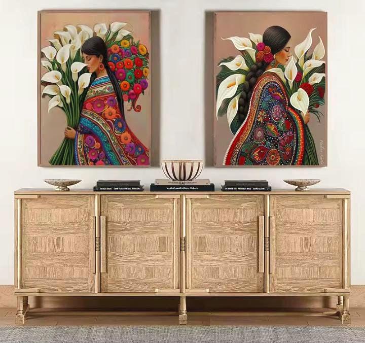 DIY Paint by Numbers Kit, Diego Rivera art, LINEN Canvas, Framed or Unframed, Multiple Sizes, Learn a New Craft, Three Kings Day gift