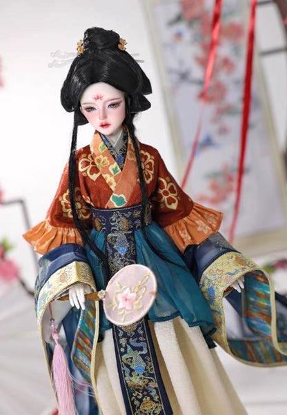 Collectible Asian Doll, Wei Jin Dynasty Hanfu Costume, Handmade BJD, Styled Wig, 17 inch, Full Set, Poseable Ball Jointed, Delicate Details