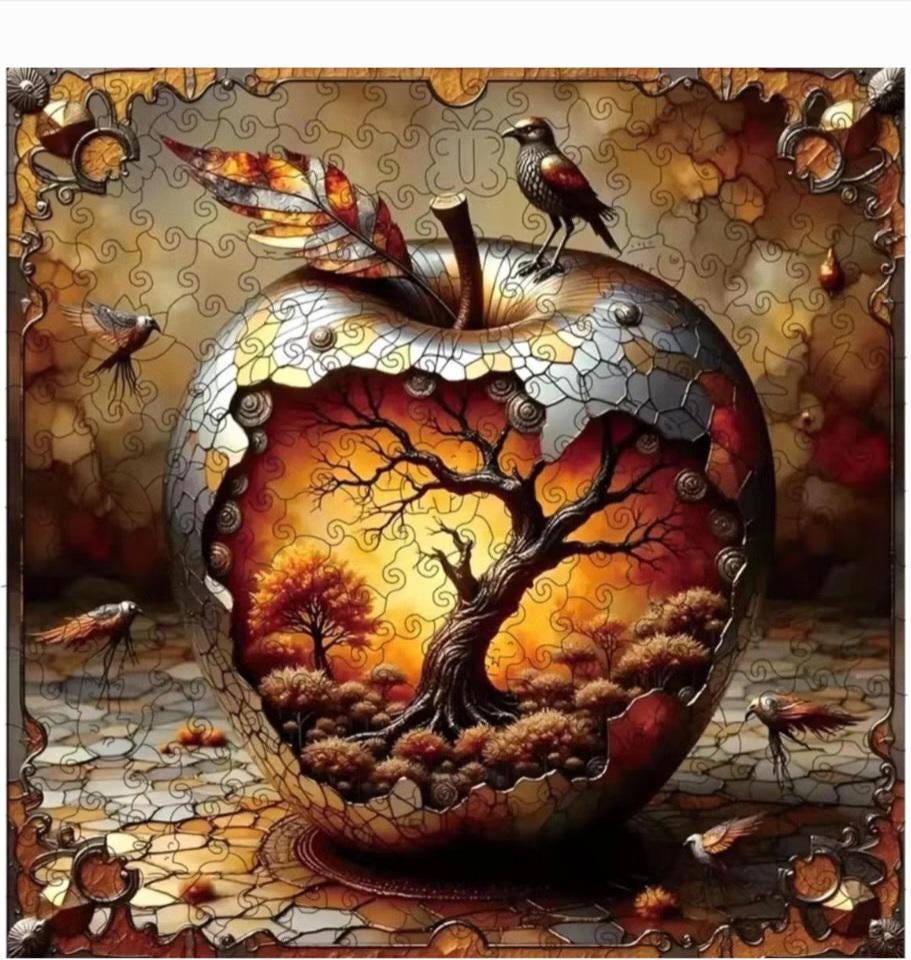 Wooden Jigsaw Puzzle, Autumn Season, 5mm Thick, Nature Lovers, Party Fun, Preserve as Decor