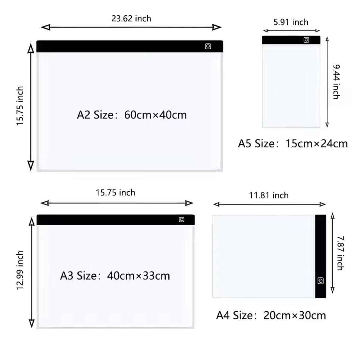 Thin LED Travel Drawing Pad, Protect Vision for Diamond Painting, Sketching Fabric, Sewing, Xstitch, Architect Design, Adjustable USB Light