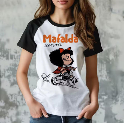 Mafalda Moves Fast, Latin Spanish Icon, Color Contrast, Funny top, Cultura Language, Comic T-shirt, Make Smiles, Adult or Child, Three Kings