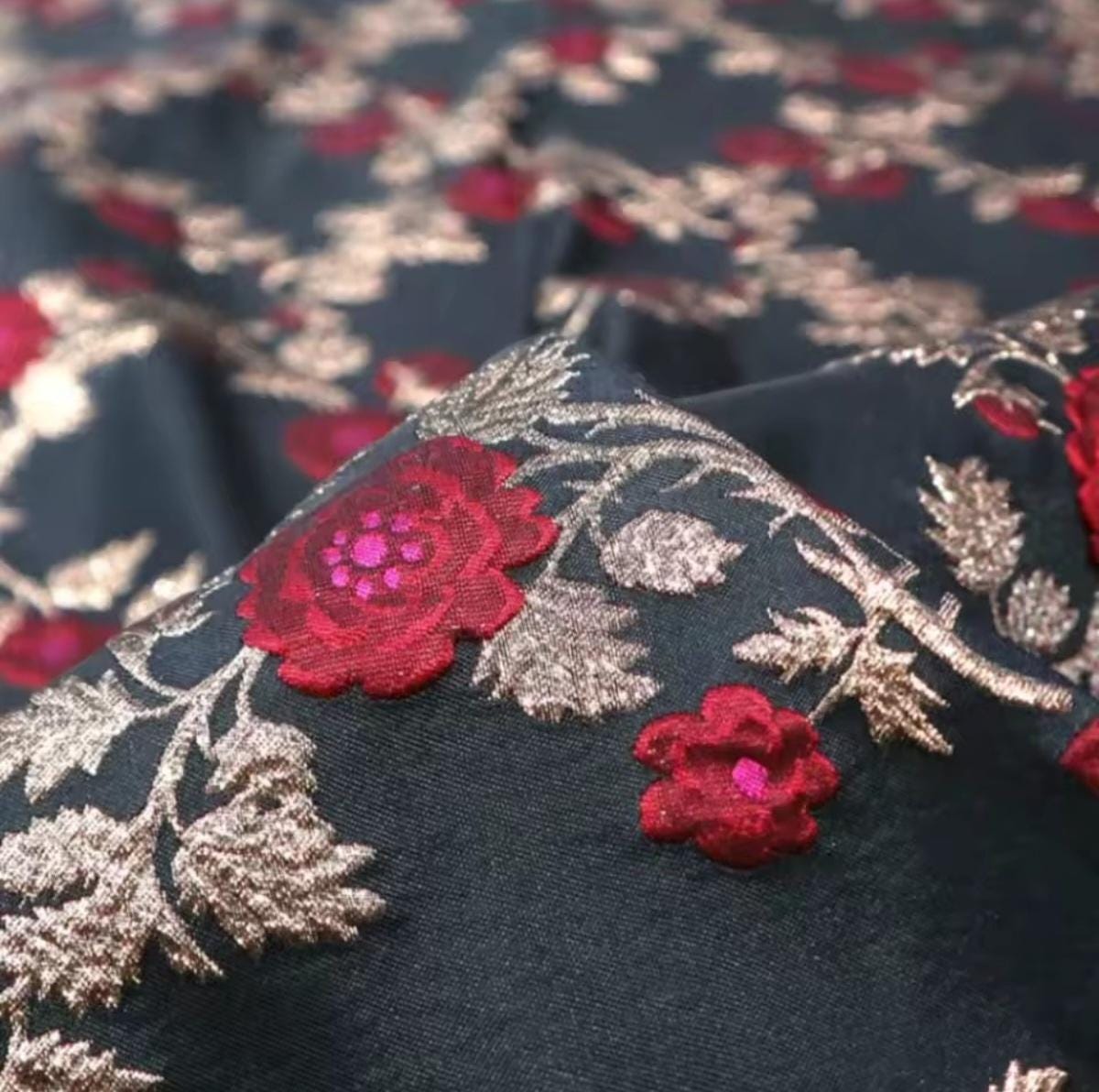 Fabric, Metal Wire Brocade Jacquard, DIY Sew Gown Suit Vest Jacket, Upholstery, Fabric Art, Sold by the Meter