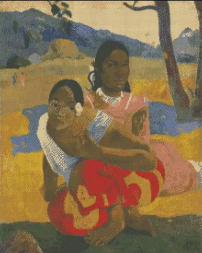 Embroidery DIY Kit, Paul Gauguin Masterpiece Painting, Printed Cotton Canvas, Cross Stitch Aida 14CT, 40x50 cm, Gift or Decor
