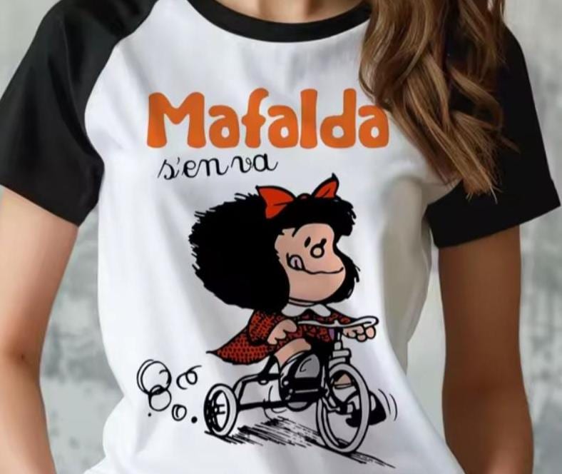 Mafalda Moves Fast, Latin Spanish Icon, Color Contrast, Funny top, Cultura Language, Comic T-shirt, Make Smiles, Adult or Child, Three Kings