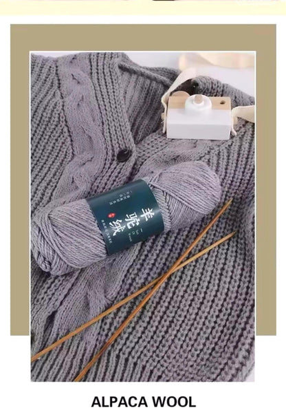 5 Sets Cashmere Alpaca Wool Yarn in Box, Winter White, Crochet, Medium Thick, High Grade Handwoven, 500 grams Bundle, DIY Stocking Stuffer