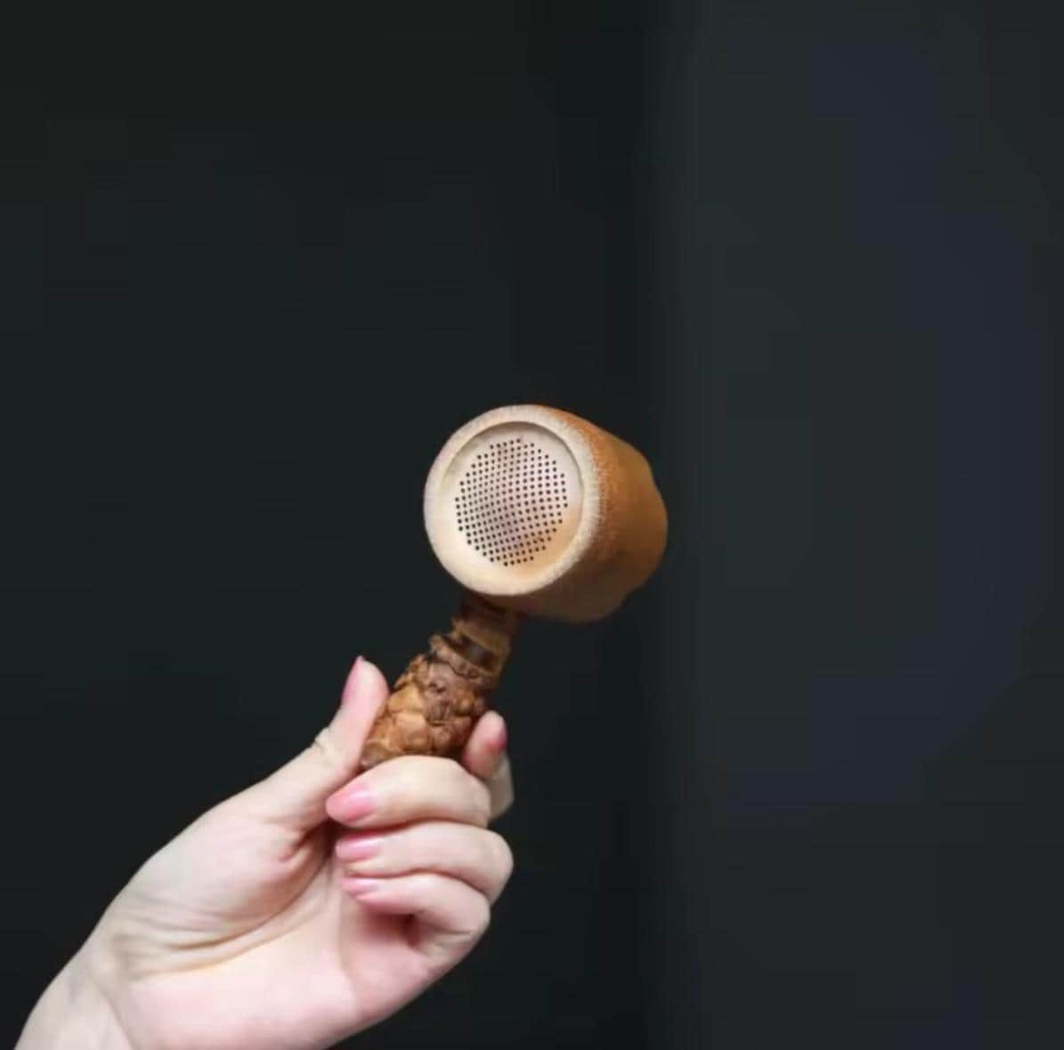 Natural Bamboo Tea Scoop Infuser, Carved, Varietal Tea Leaf Filter Sieve