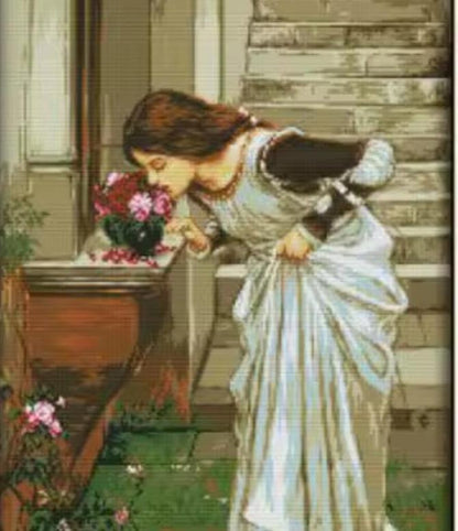 Printed Cross Stitch Kit, Embroidery Aida 14 16 or 11CT, Printed Cotton Fabric Canvas, Elegant Handcraft
