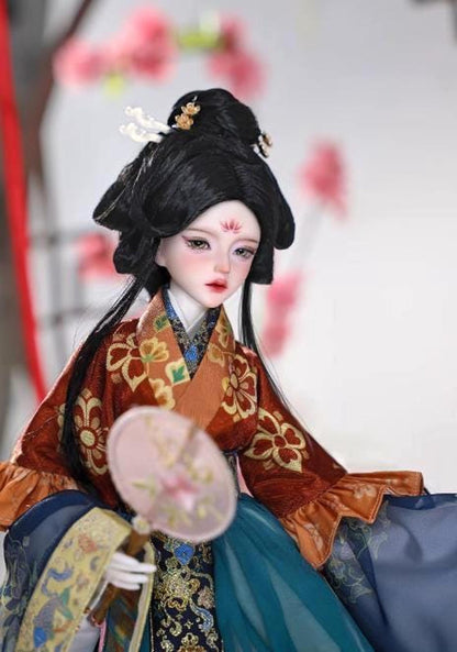 Collectible Asian Doll, Wei Jin Dynasty Hanfu Costume, Handmade BJD, Styled Wig, 17 inch, Full Set, Poseable Ball Jointed, Delicate Details