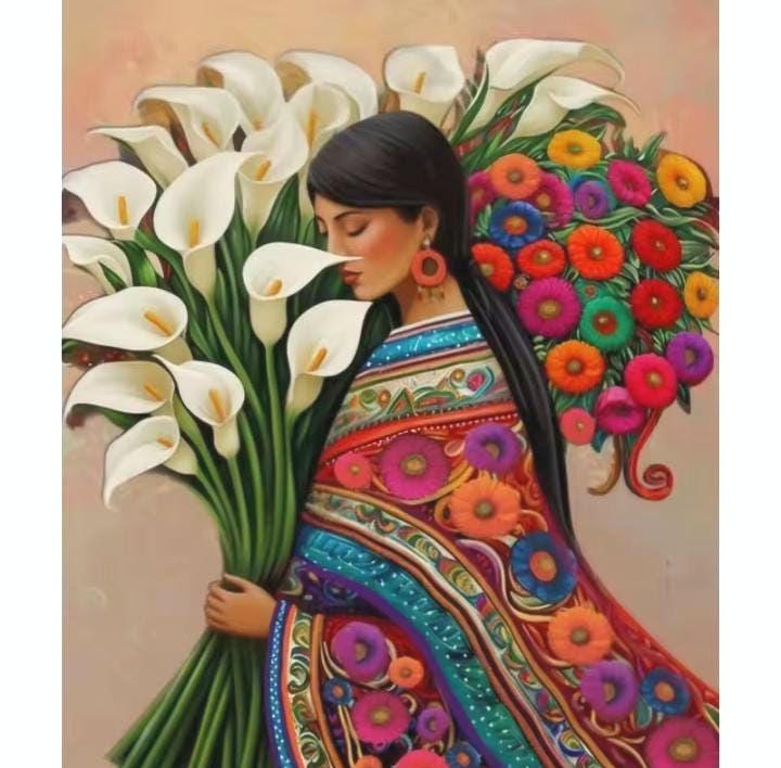DIY Paint by Numbers Kit, Diego Rivera art, LINEN Canvas, Framed or Unframed, Multiple Sizes, Learn a New Craft, Three Kings Day gift