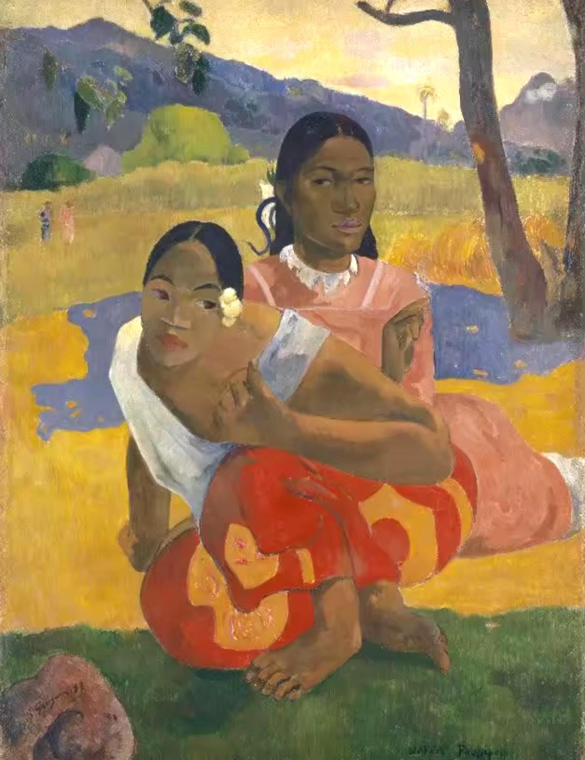 Embroidery DIY Kit, Paul Gauguin Masterpiece Painting, Printed Cotton Canvas, Cross Stitch Aida 14CT, 40x50 cm, Gift or Decor