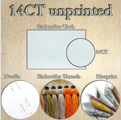 Embroidery Kit, 14CT Unprinted Cross Stitch, Large Canvas (53 x 71 cm), Romantic Art Decor or Gift, Save Memories