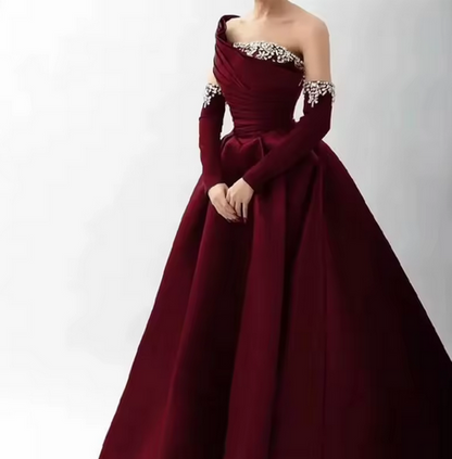 Vestido de noche, para Nochevieja o todo el año, vestido de satén, color y talla personalizables, hasta el suelo, talle alto, escote en V, fajín, hecho a medida