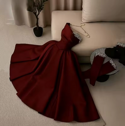 Vestido de noche, para Nochevieja o todo el año, vestido de satén, color y talla personalizables, hasta el suelo, talle alto, escote en V, fajín, hecho a medida