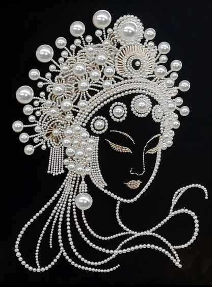 DIY Pearl Diamond Art on a Frame, Goddess, 30x40 cm