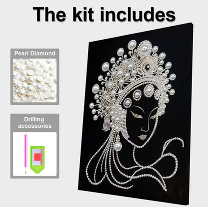 DIY Pearl Diamond Art on a Frame, Goddess, 30x40 cm