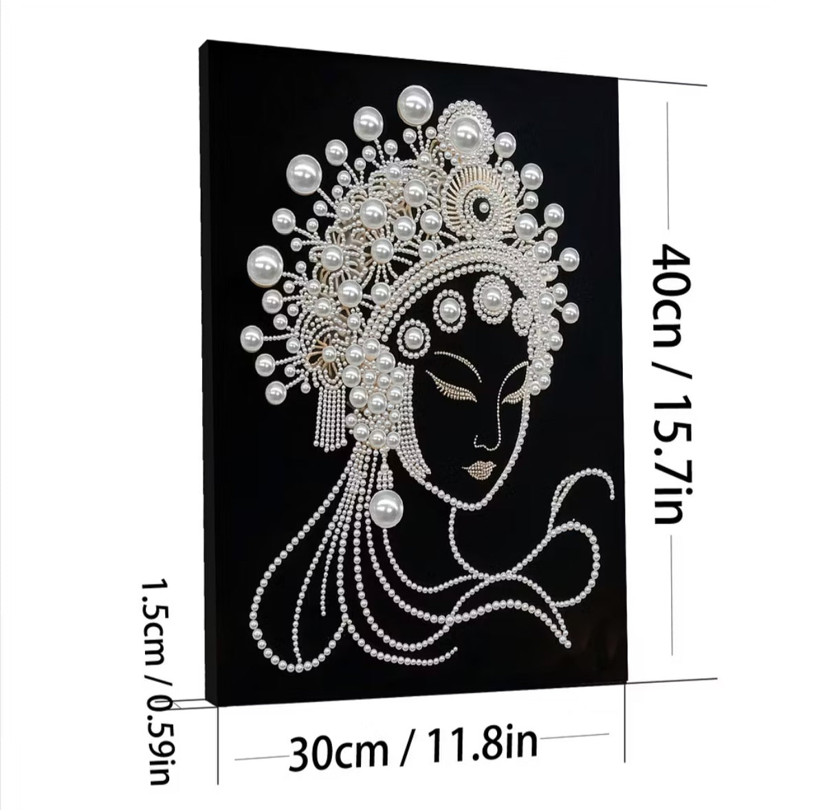 DIY Pearl Diamond Art on a Frame, Goddess, 30x40 cm