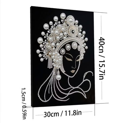 DIY Pearl Diamond Art on a Frame, Goddess, 30x40 cm